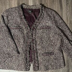 Talbots Burgundy Tweed Blazer